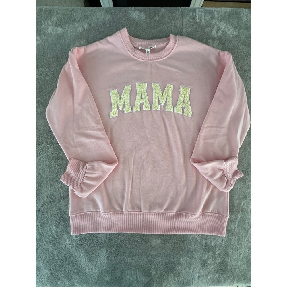 Workshop Republic Clothing Mama Pullover Pink Sweatshirt Size Womens XS